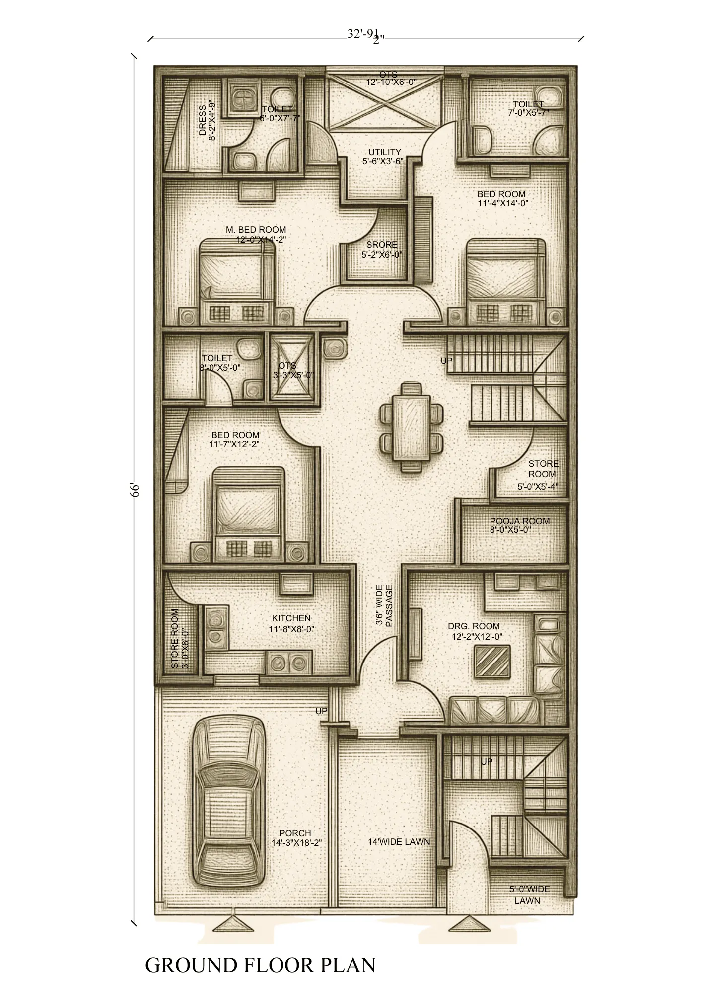 Doctor's Residence — dr kamal kishor g floor plan