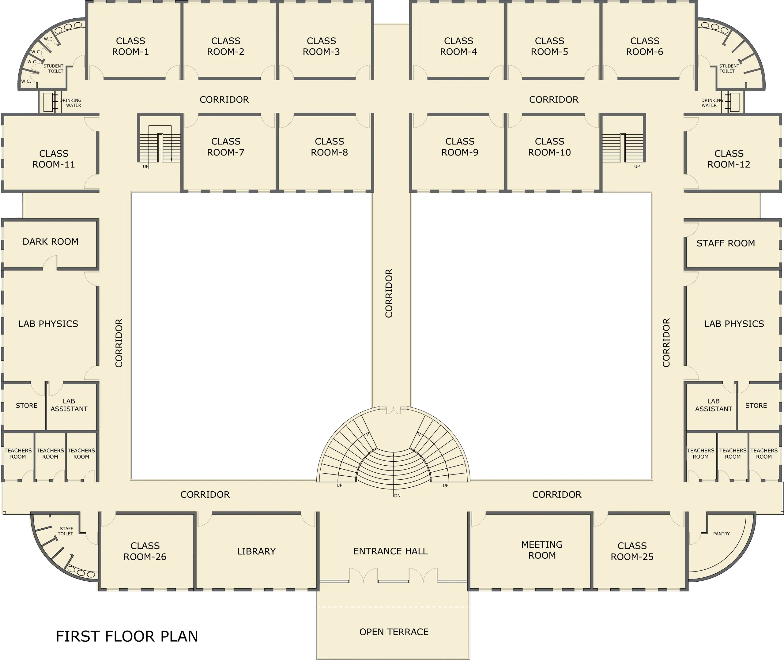 Iqra Kulsum Inter College — first floor plan