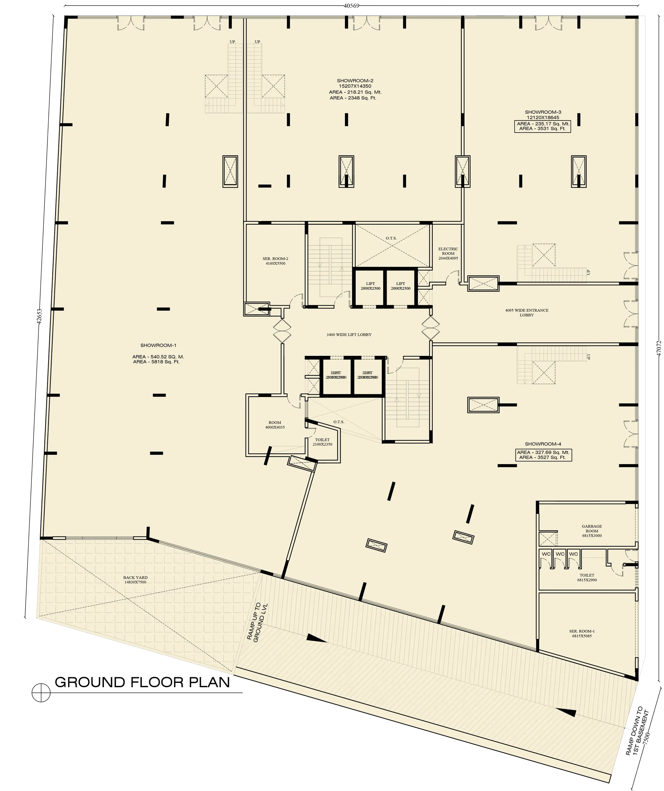 Mixed-Use Tower, Rolla — ground floor plan