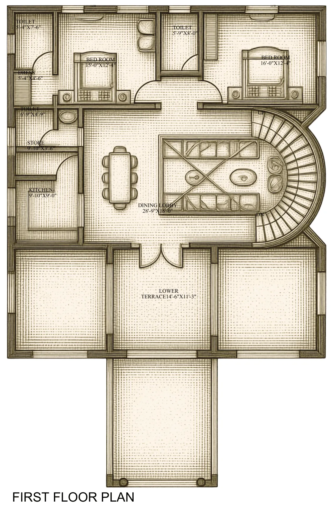 White Classical Residence — ritesh f floor plan