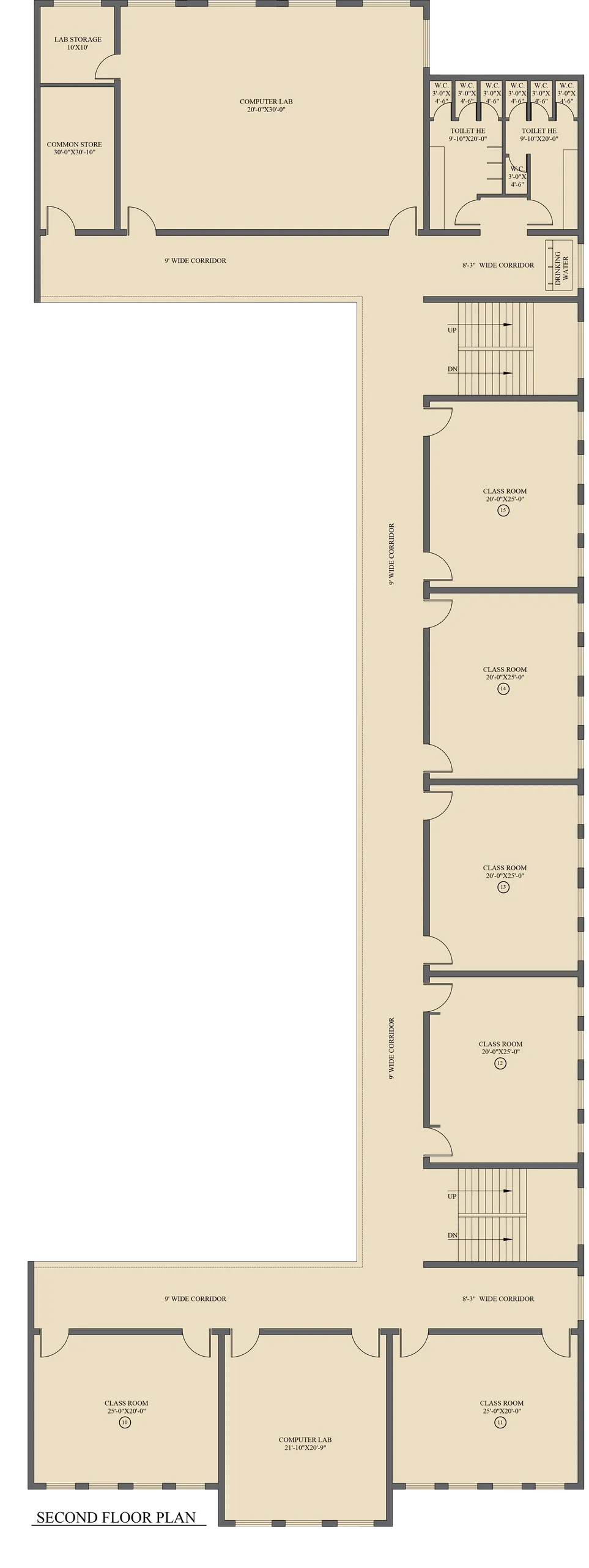 CBSE Intermediate School — second floor plan