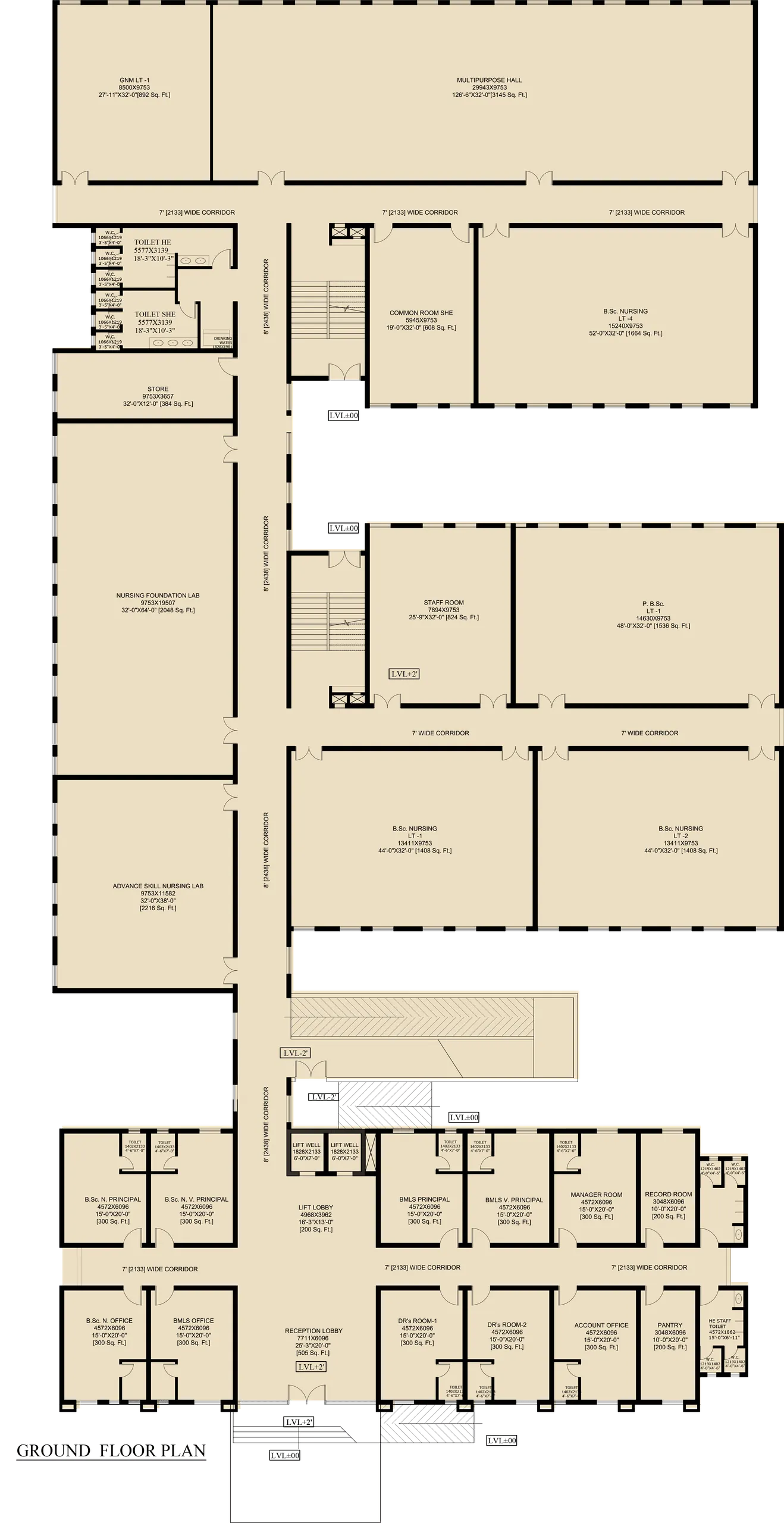 Nursing College, Arnav Institute — nursing school g floor plan